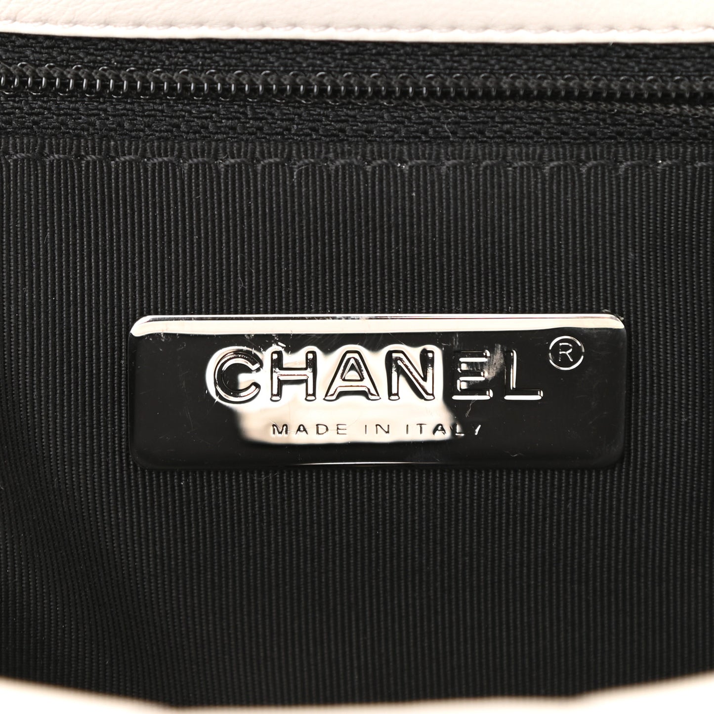Glossy Calfskin Quilted Medium Chanel 19 Flap White Black