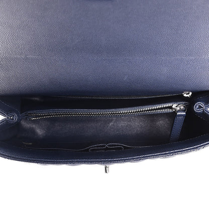 Chanel Caviar Lizard Quilted Small Coco Handle Flap Navy 6 of 8