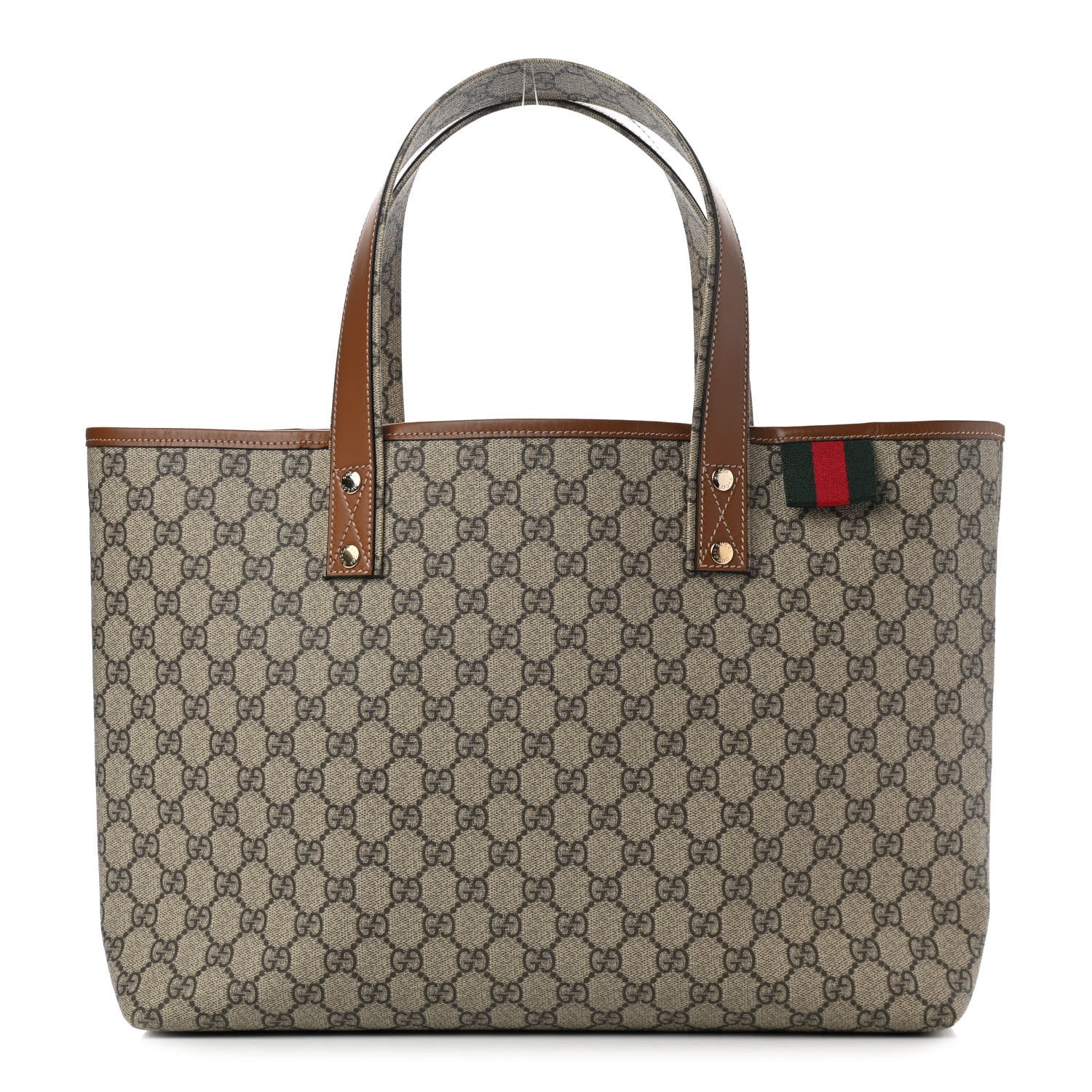 Gucci GG Plus Monogram Medium Signature Web Loop Tote Brown 1 of 10