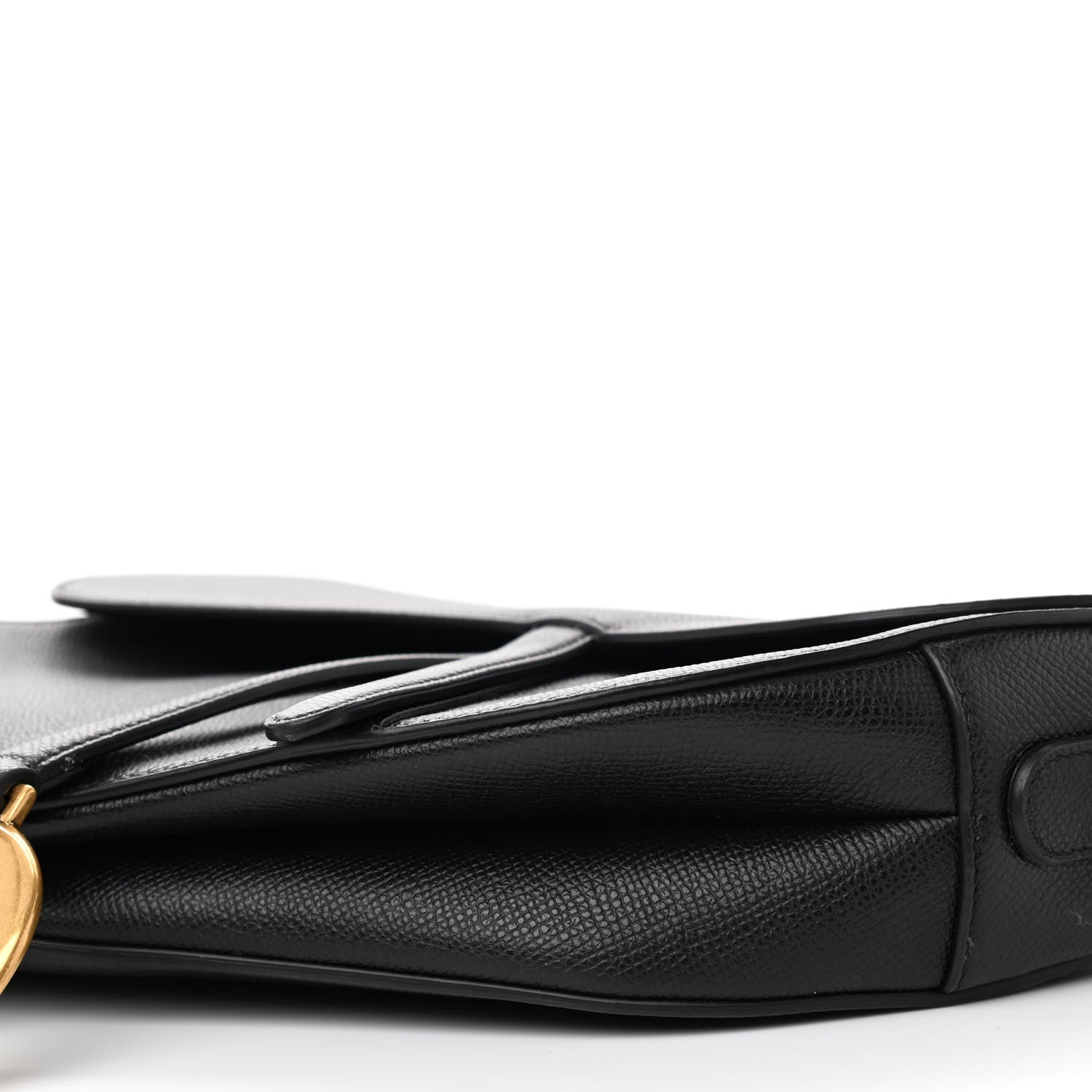 Christian Dior Grained Calfskin Saddle Bag Black 8 of 9
