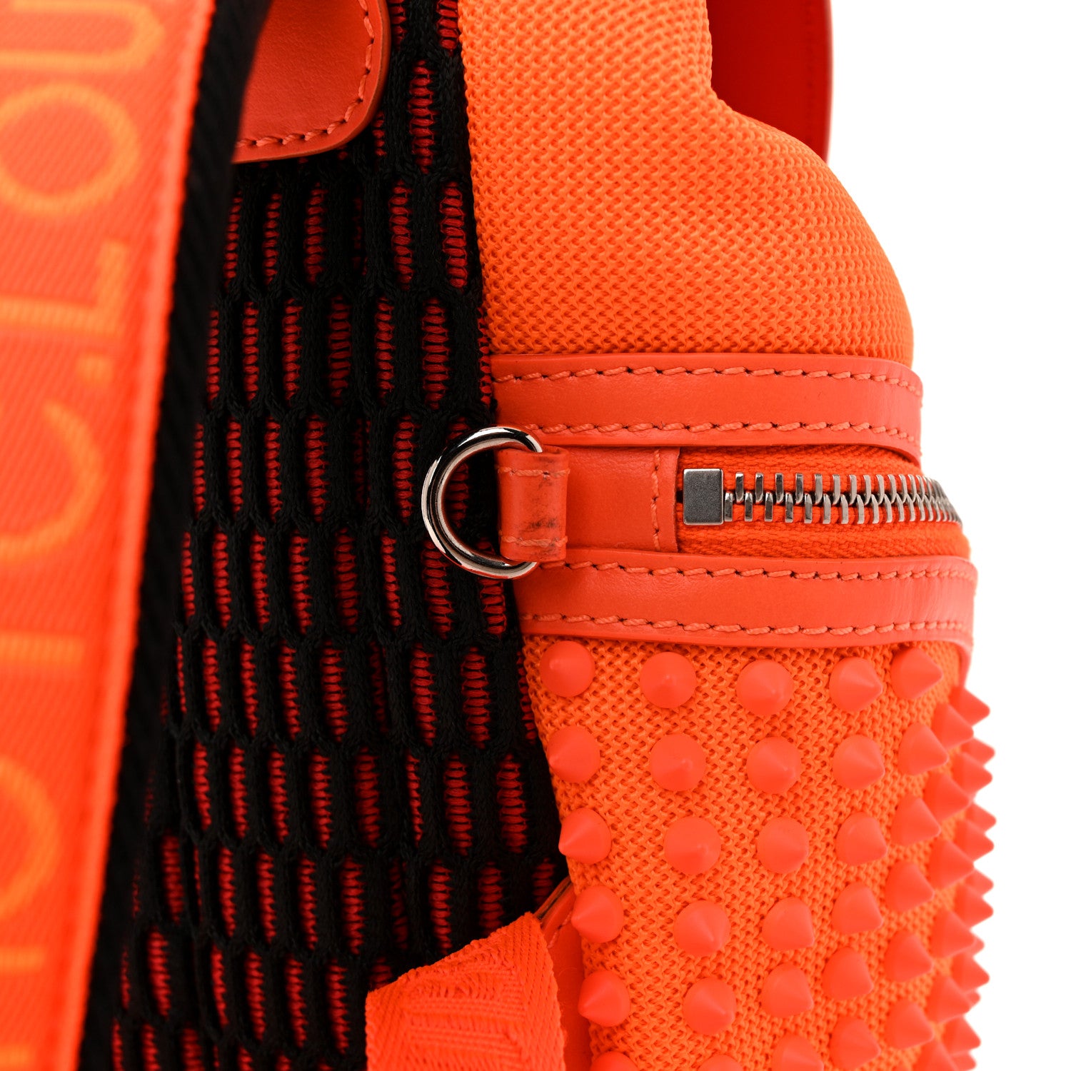 Christian Louboutin Calfskin Spiked Small Explorafunk Backpack Fluo Orange 12 of 13