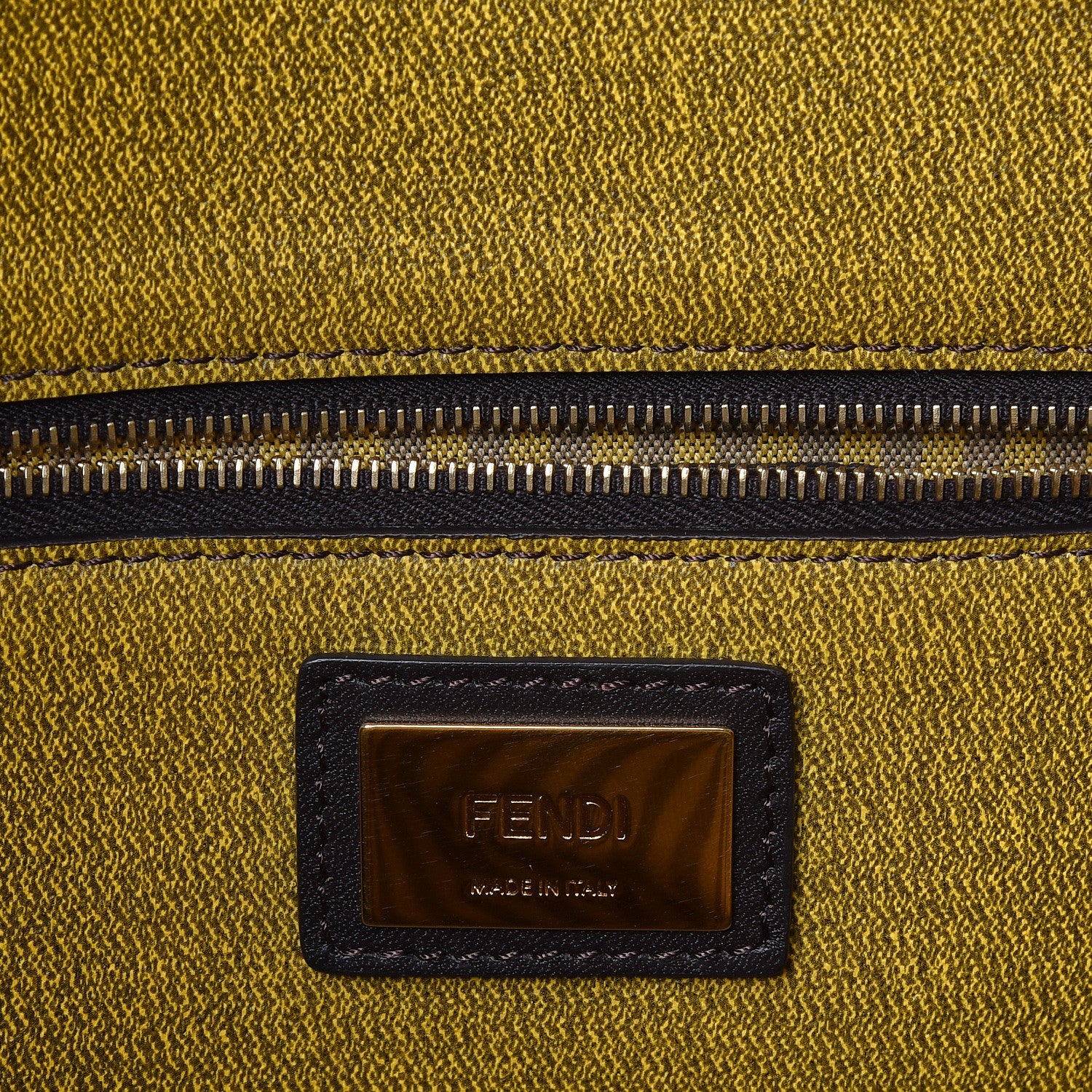 Fendi Zucca Spalmati Small Roll Tote Tobacco Yellow 7 of 9