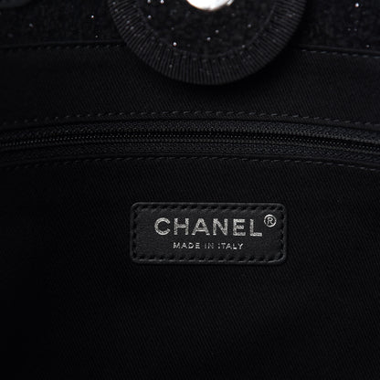 Chanel Lurex Canvas Small Deauville Tote Black 9 of 11