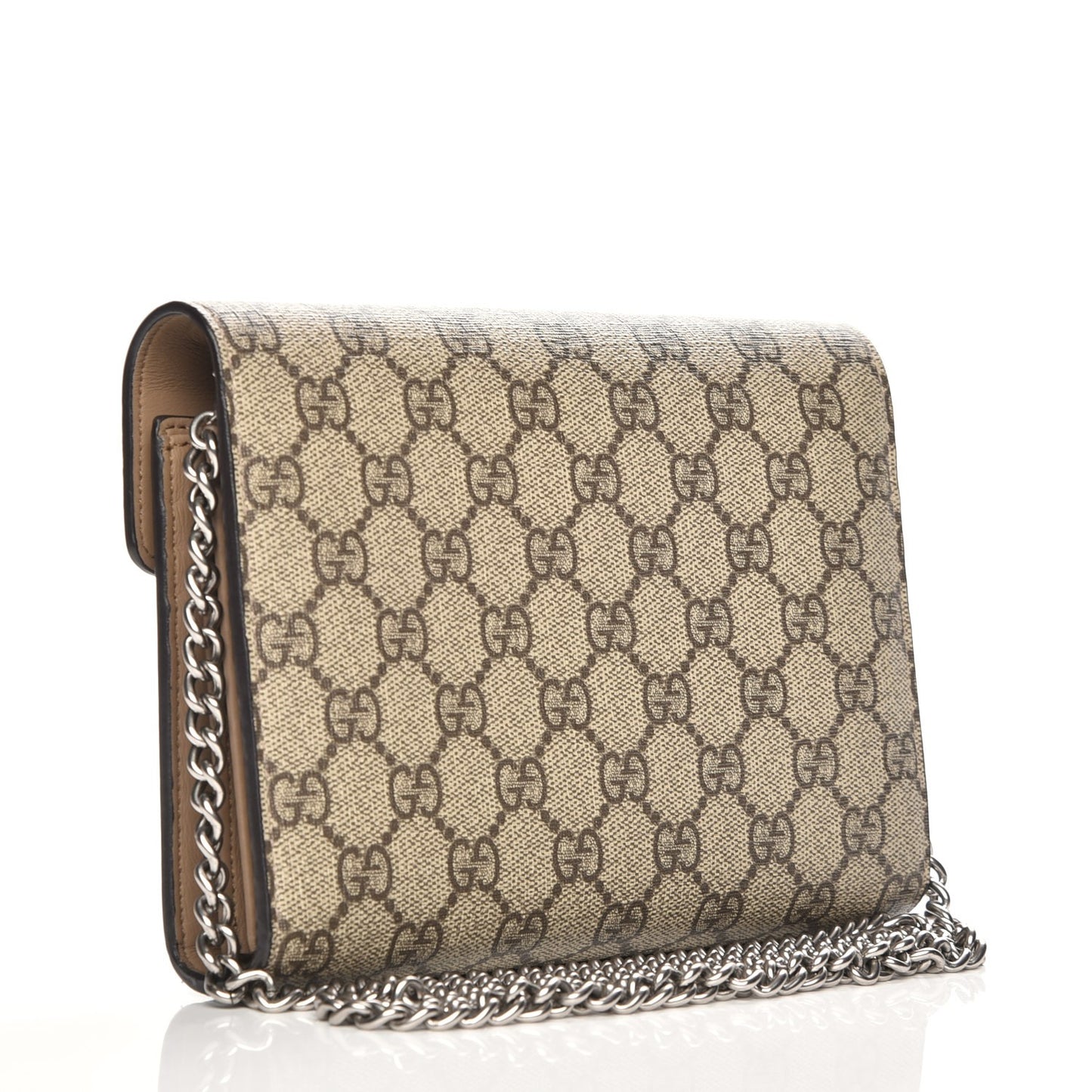 GG Supreme Monogram Mini Dionysus Chain Wallet Beige Taupe