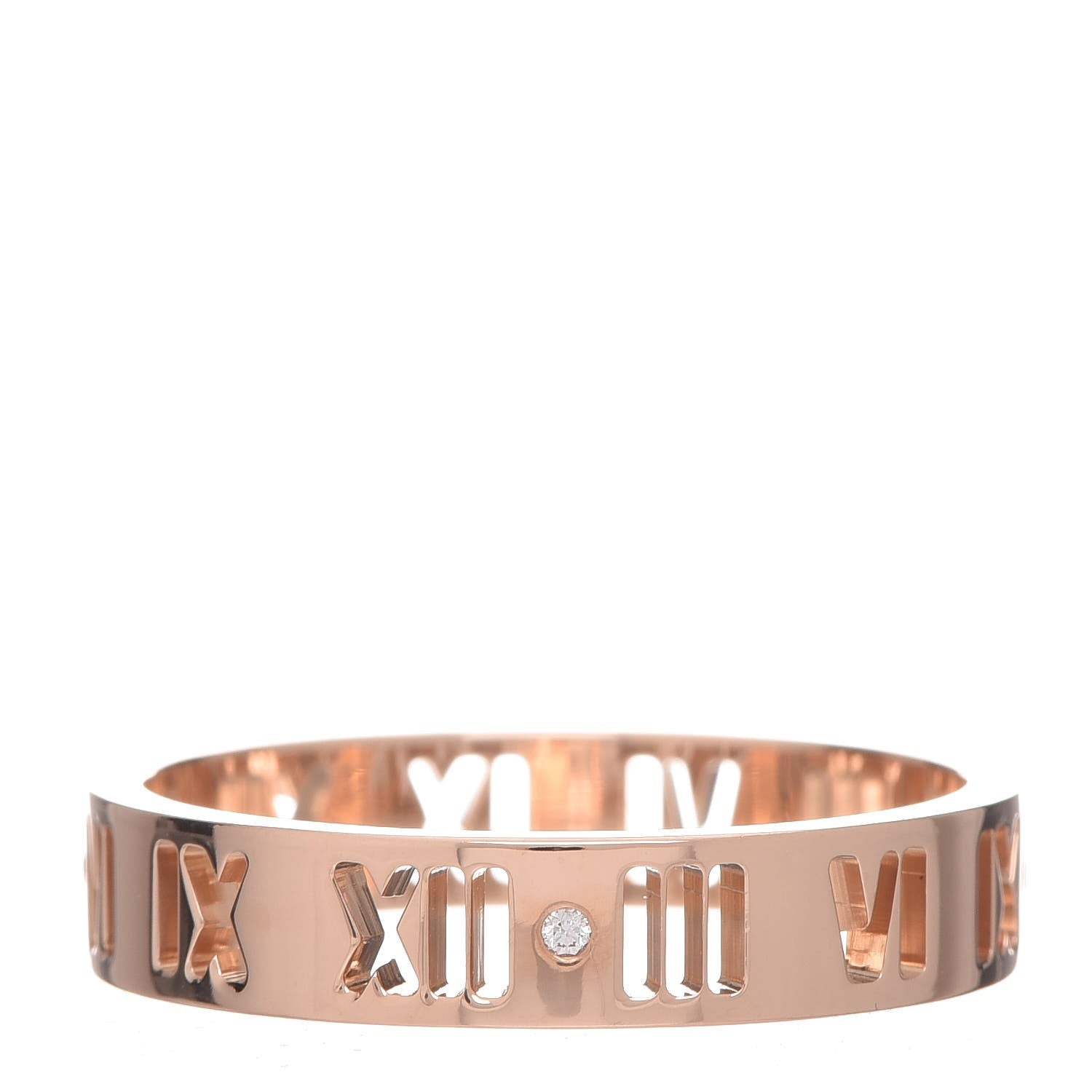 Tiffany 18K Rose Gold Diamond Atlas Pierced Ring 66 11.25 1 of 3