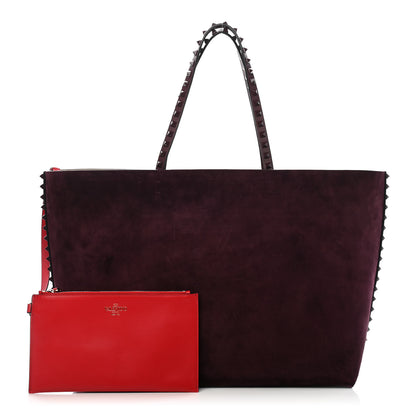Valentino Garavani Suede Calfskin Rockstud Tote Maleficio 1 of 13