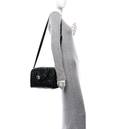 Christian Dior Calfskin Macrocannage Groove 25 Bag Black 2 of 10