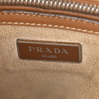 Prada City Calf Mini Hand Stitched Galleria Double Zip Tote Caramel 6 of 14