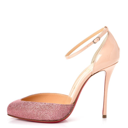 Christian Louboutin Glitter Fabric Patent Dollyla 100 Pumps 41 Poudre 1 of 8