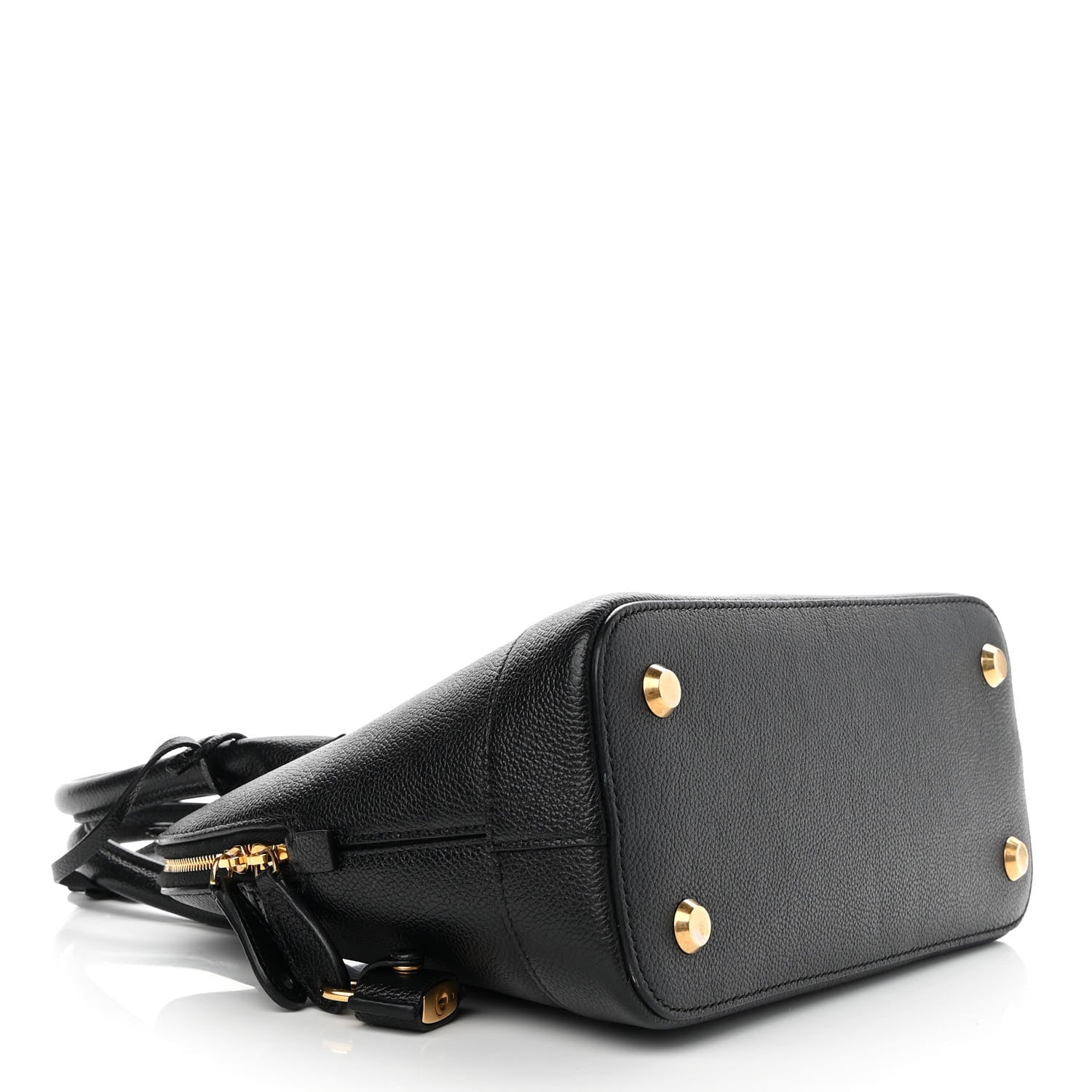 Balenciaga Grained Calfskin Logo S Ville Top Handle Bag Black White 4 of 9
