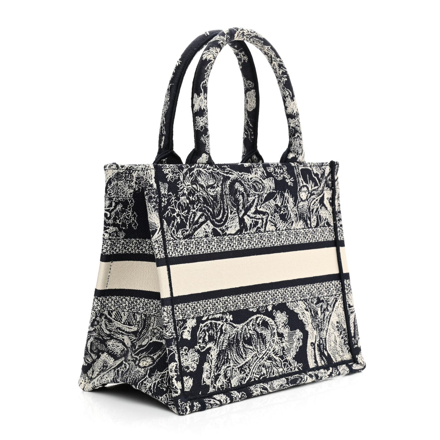 Canvas Embroidered Small Dioriviera Toile De Jouy Book Tote Blue