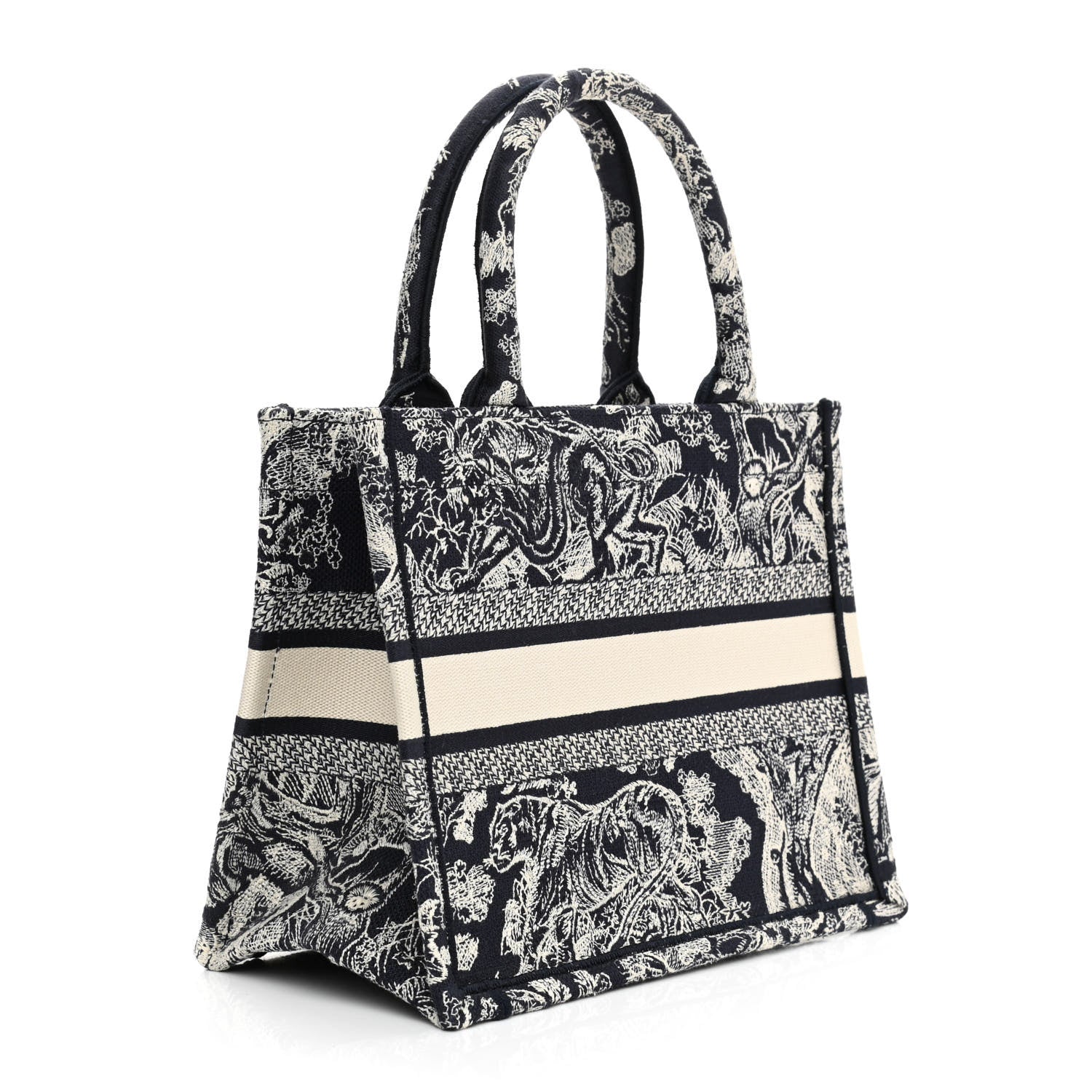 Christian Dior Canvas Embroidered Small Dioriviera Toile De Jouy Book Tote Blue 2 of 9