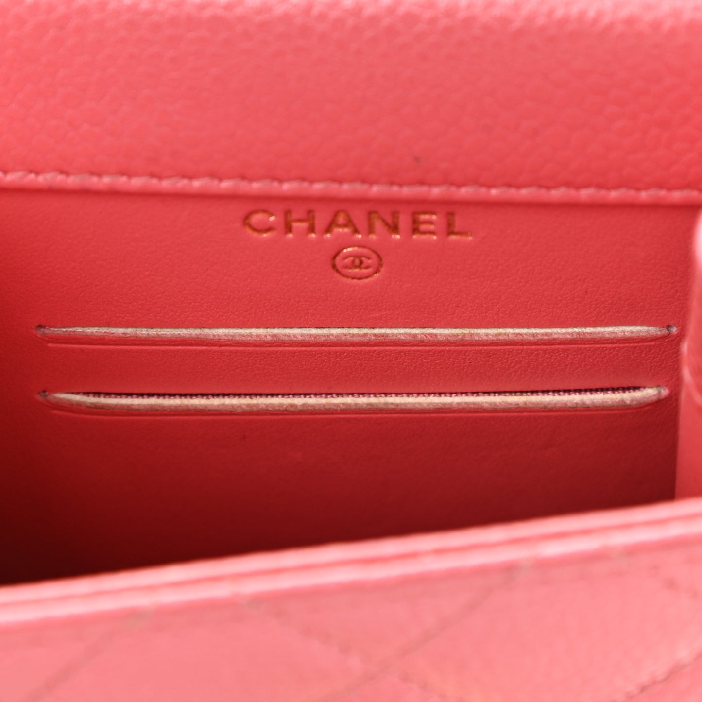 Caviar Quilted Golden Class Phone Holder Pink