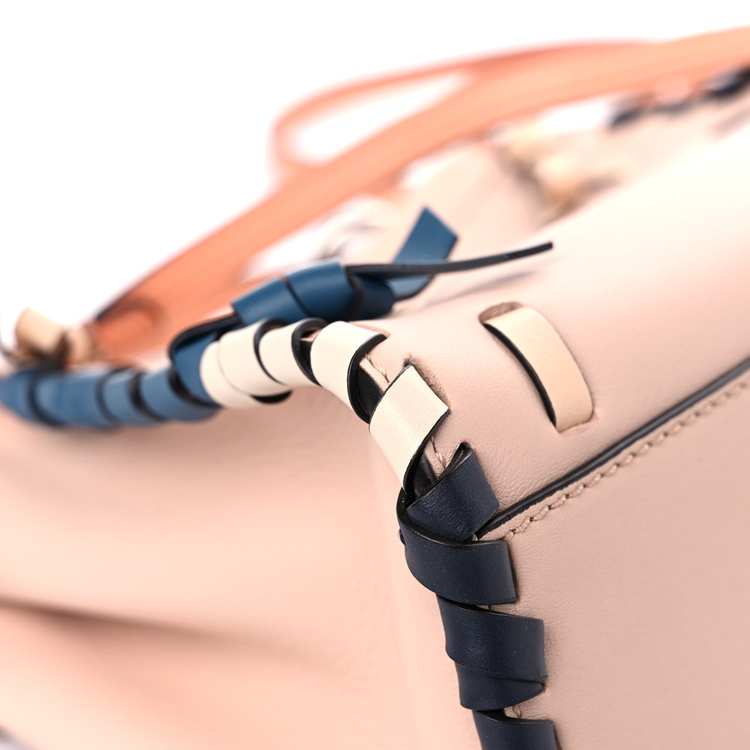 Fendi Calfskin Whipstitch Mini Peekaboo Iconic Satchel Plaster Albicocca Multicolor 10 of 11