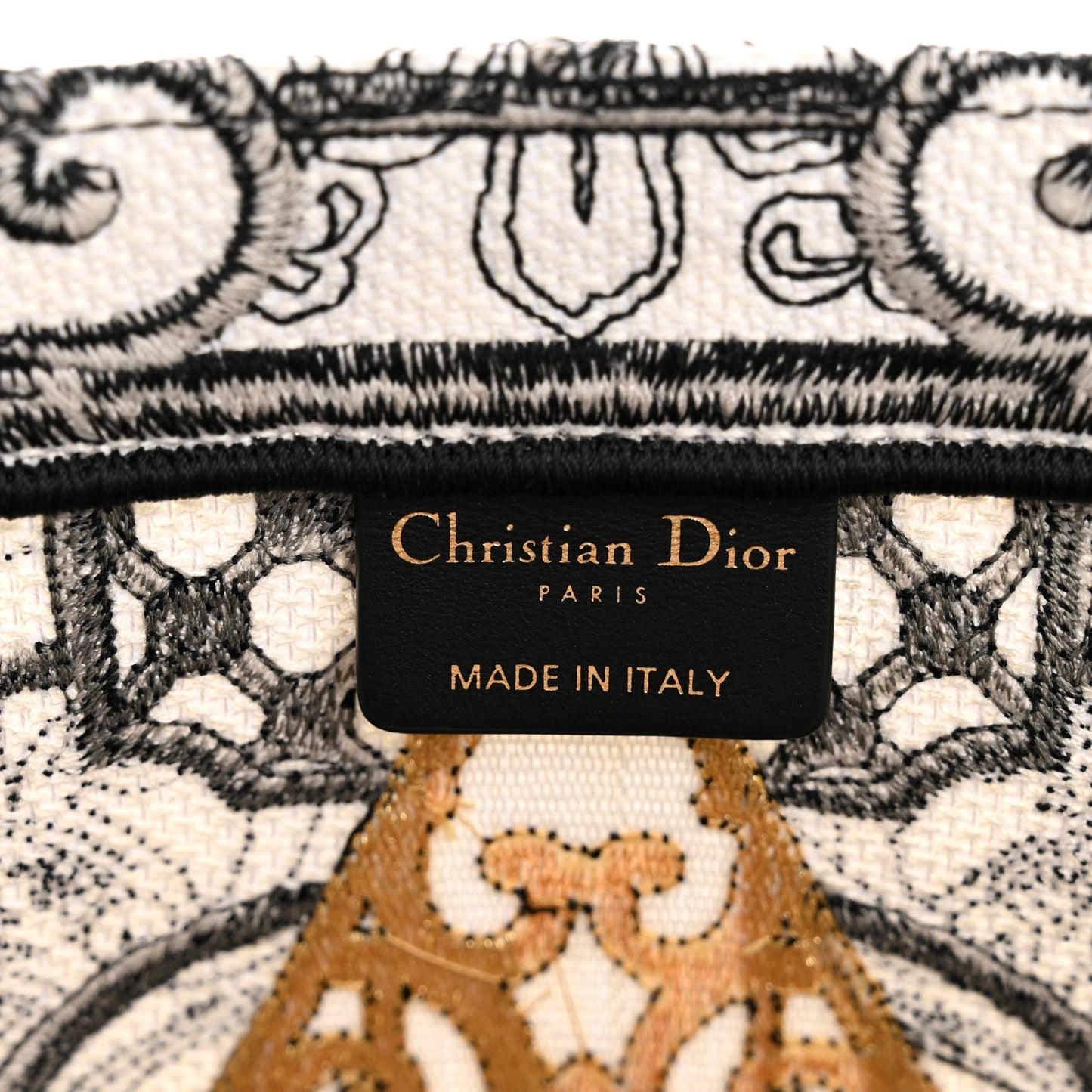 Canvas Embroidered Large Around The World Book Tote Black
