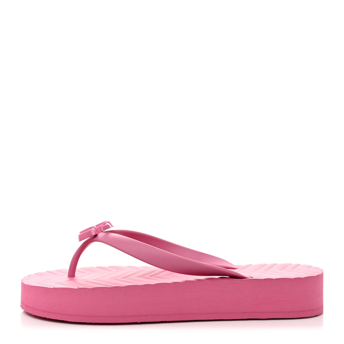 Rubber Chevron Womens GG Thong Sandals 38 Pink Tropical Flower