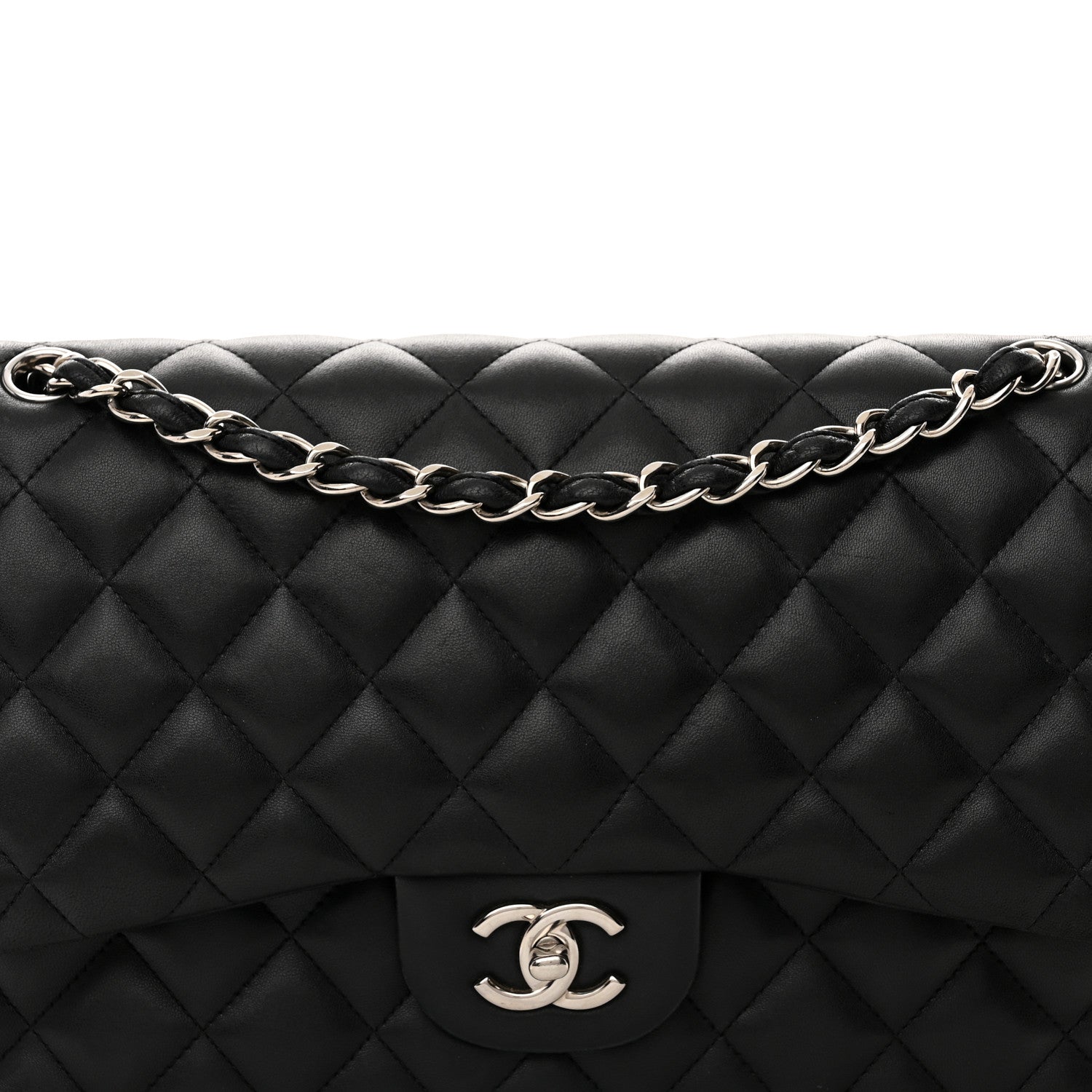 Chanel Lambskin Quilted Jumbo Double Flap Black 8 of 20
