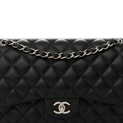 Chanel Lambskin Quilted Jumbo Double Flap Black 8 of 20
