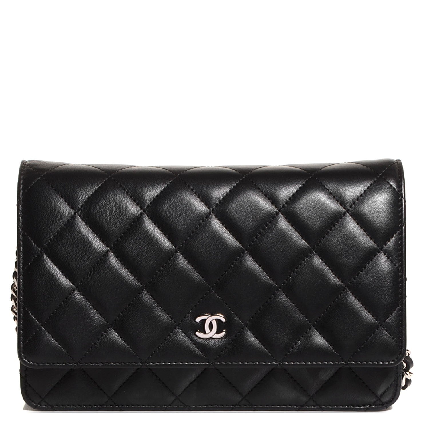 Chanel Lambskin Quilted Wallet On Chain WOC Black 1 of 10