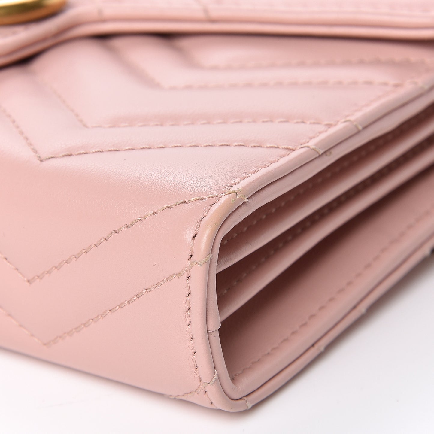 Calfskin Matelasse GG Marmont Chain Wallet Perfect Pink