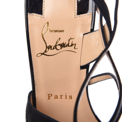 Christian Louboutin Patent Kid Suede Mesh Evoluta 100 Pumps 40 Black 6 of 9