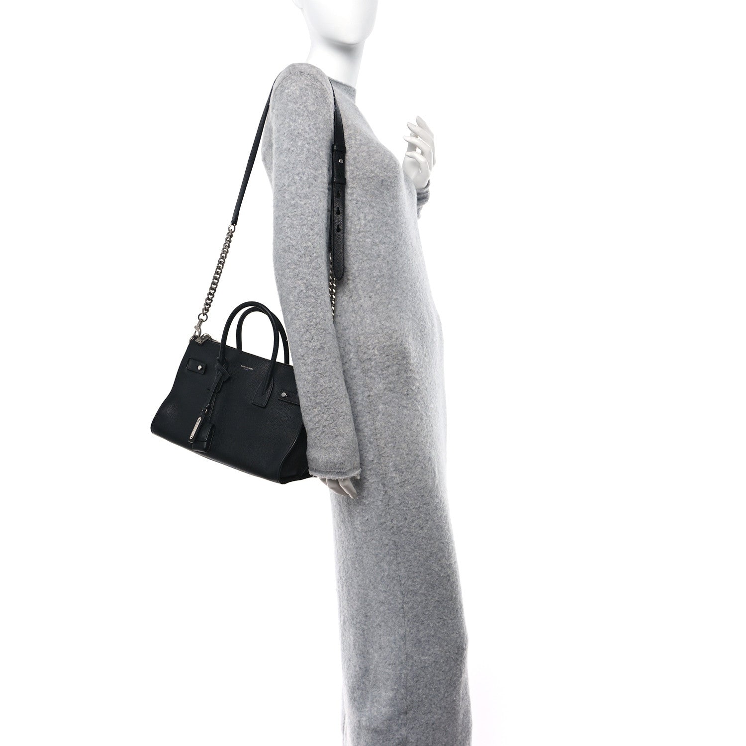 Saint Laurent Grained Calfskin Baby Supple Sac De Jour Black 2 of 11
