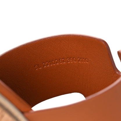 Hermes Calfskin Cork Eze 30 Sandals 39 Marron Glaise 8 of 9