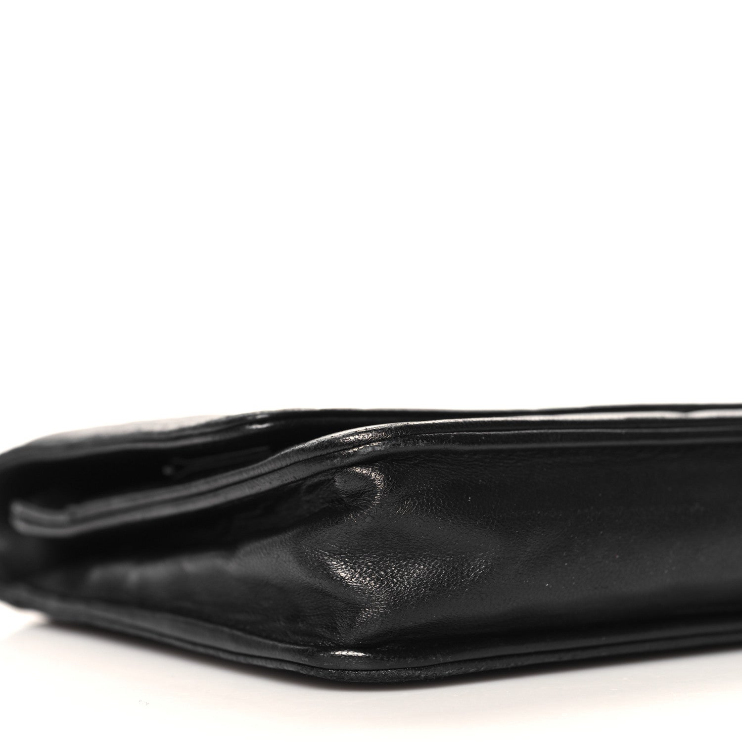 Chanel Lambskin Camellia Embossed Wallet On Chain WOC Black 10 of 13