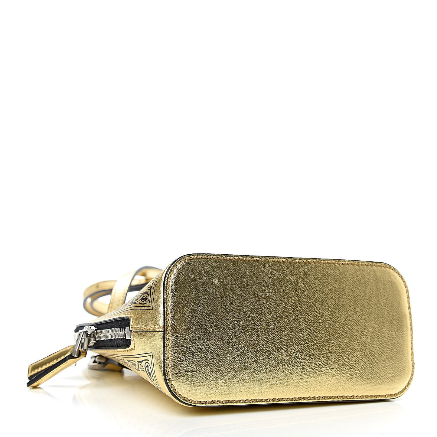 X SEGA Calfskin GUCCY Stars Mini Dome Shoulder Bag Gold