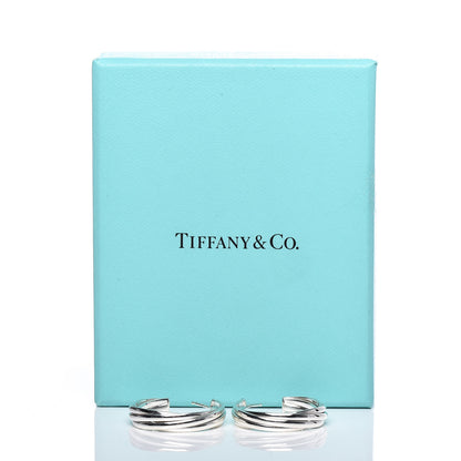 Tiffany Sterling Silver Melody Hoop Earrings 9 of 9