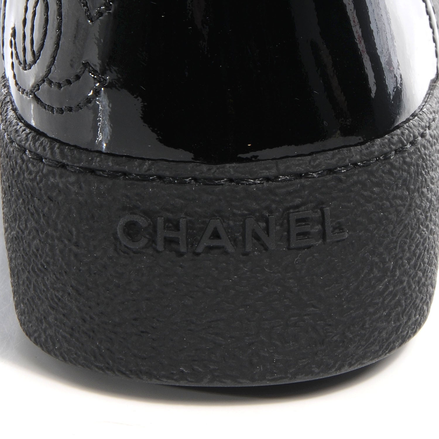 Chanel Patent Grained Goatskin Hollow Out Flower Sneakers 36.5 Black 8 of 9