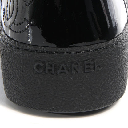 Chanel Patent Grained Goatskin Hollow Out Flower Sneakers 36.5 Black 8 of 9