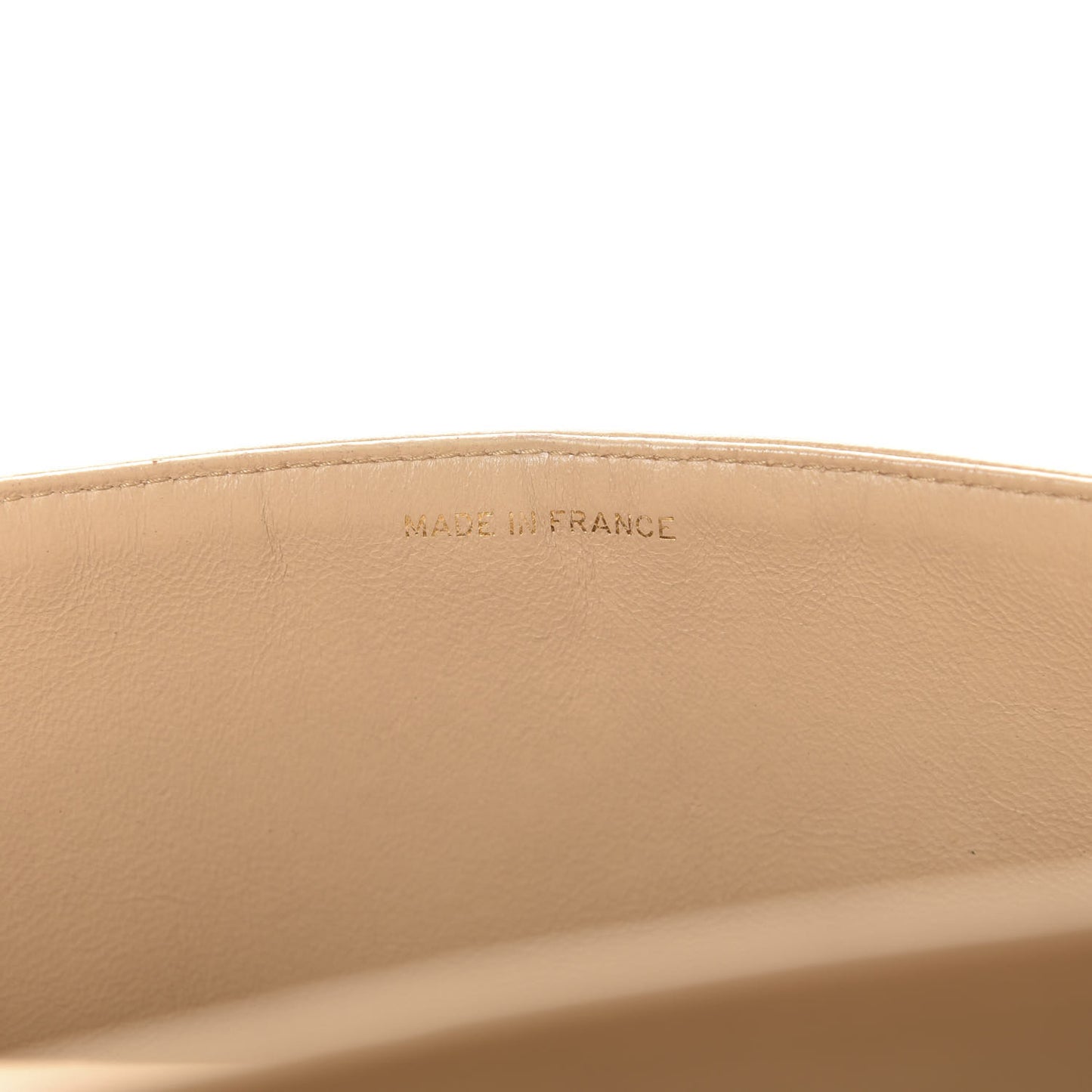 Lambskin Quilted Medium Double Flap Beige
