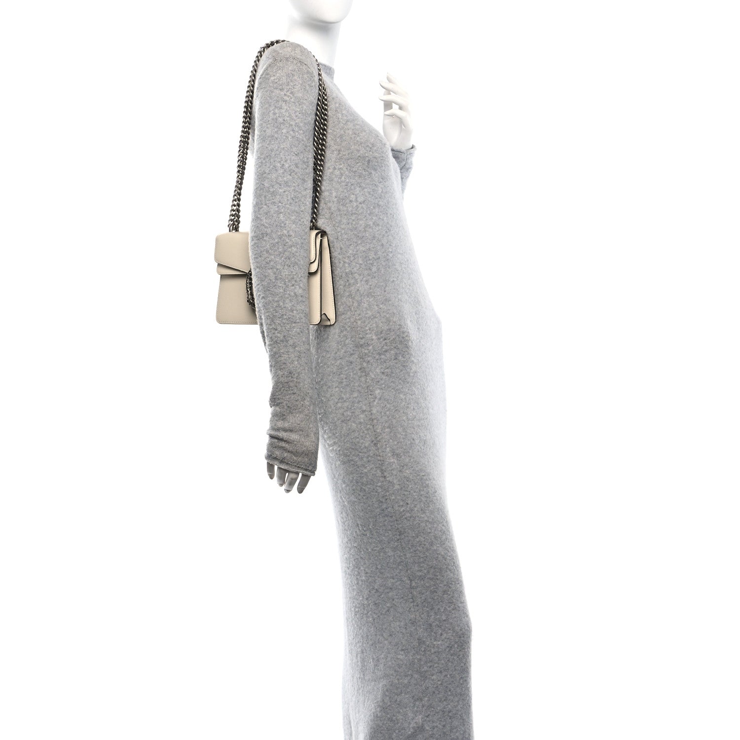 Gucci Textured Calfskin Crystal Mini Dionysus Shoulder Bag Mystic White 2 of 10