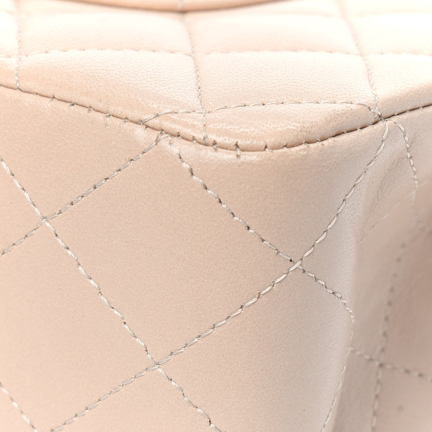 Chanel Lambskin Quilted Medium Double Flap Beige 17 of 22