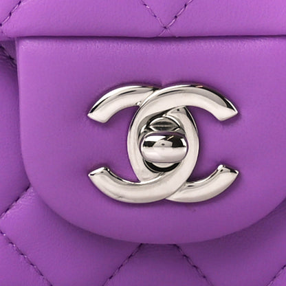 Chanel Lambskin Quilted Mini Rectangular Flap Purple 9 of 11