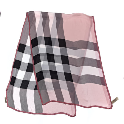 Burberry Silk Giant Check Scarf Pink 3 of 5