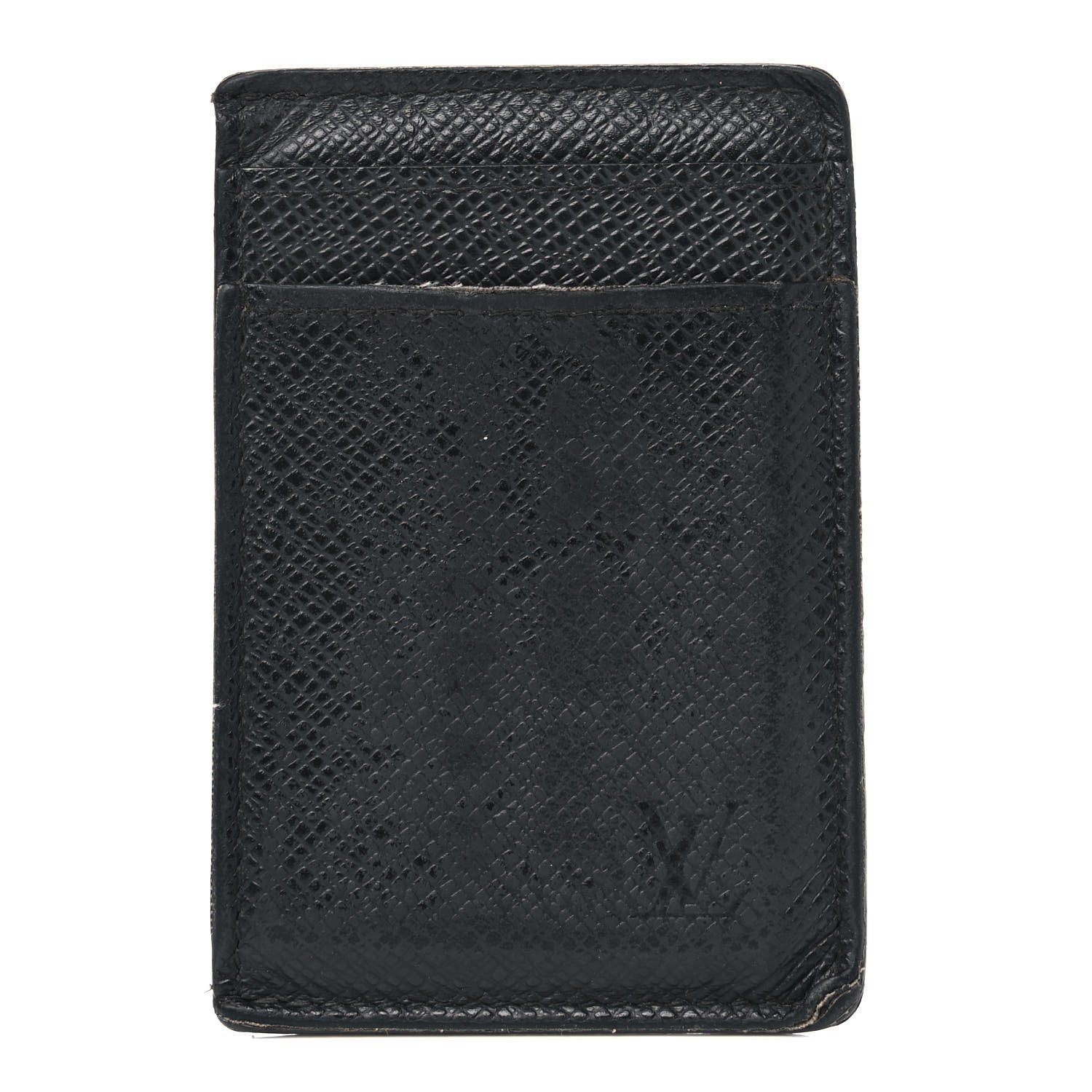 Louis Vuitton Taiga Card Holder Bill Clip Black 1 of 9