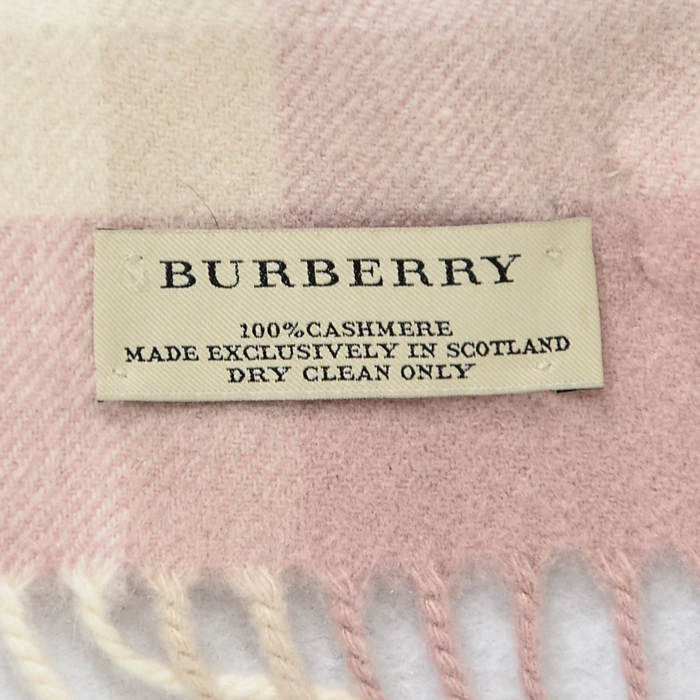 Cashmere Giant Check Scarf Pink
