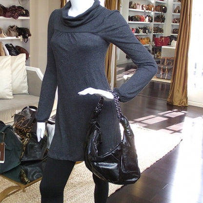 Chanel Leather Pleated Hobo Black 2 of 11