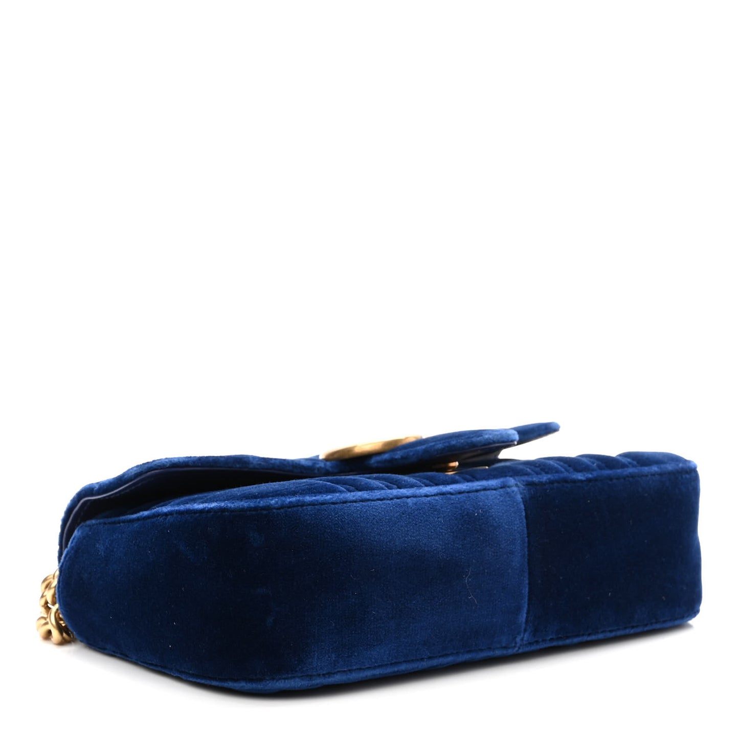 Velvet Matelasse Mini GG Marmont Shoulder Bag Cobalt Blue