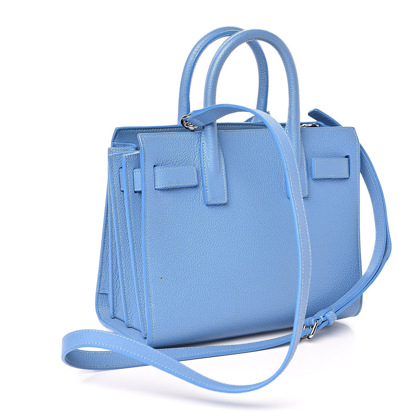 Grained Calfskin Nano Sac De Jour Blue Clair