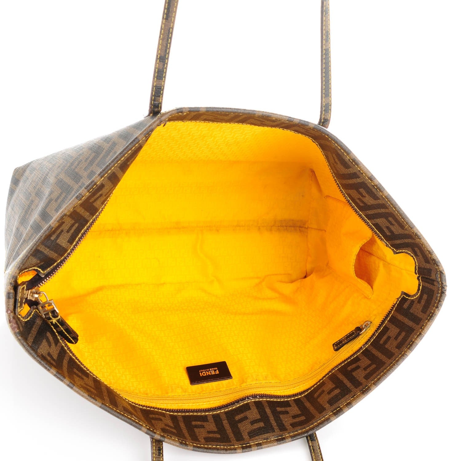 Fendi Zucca Spalmati Medium Roll Tote Tobacco Giallo 5 of 16