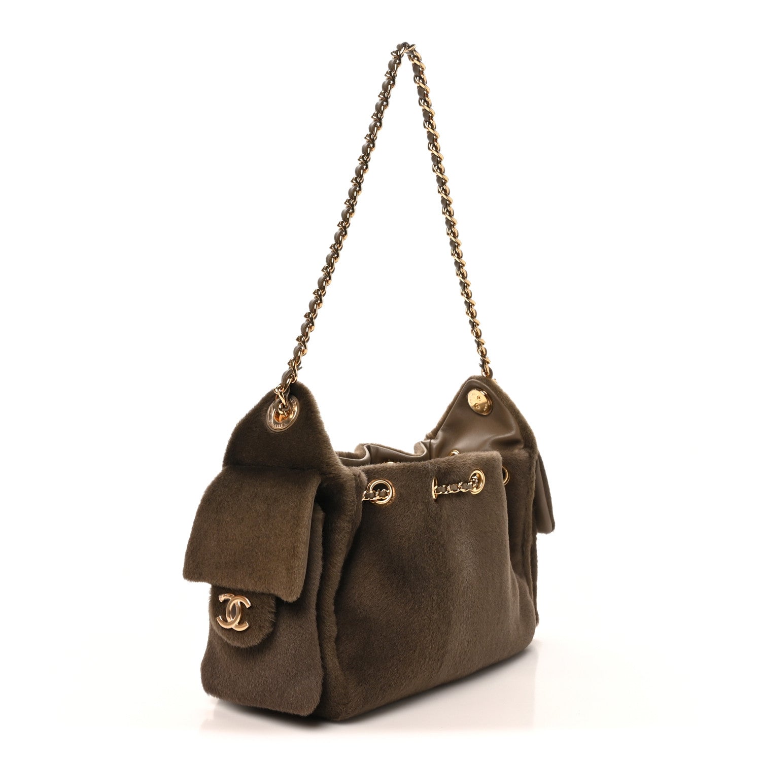 Chanel Pony Hair Mini Chanel 25 Handbag Dark Khaki 3 of 11