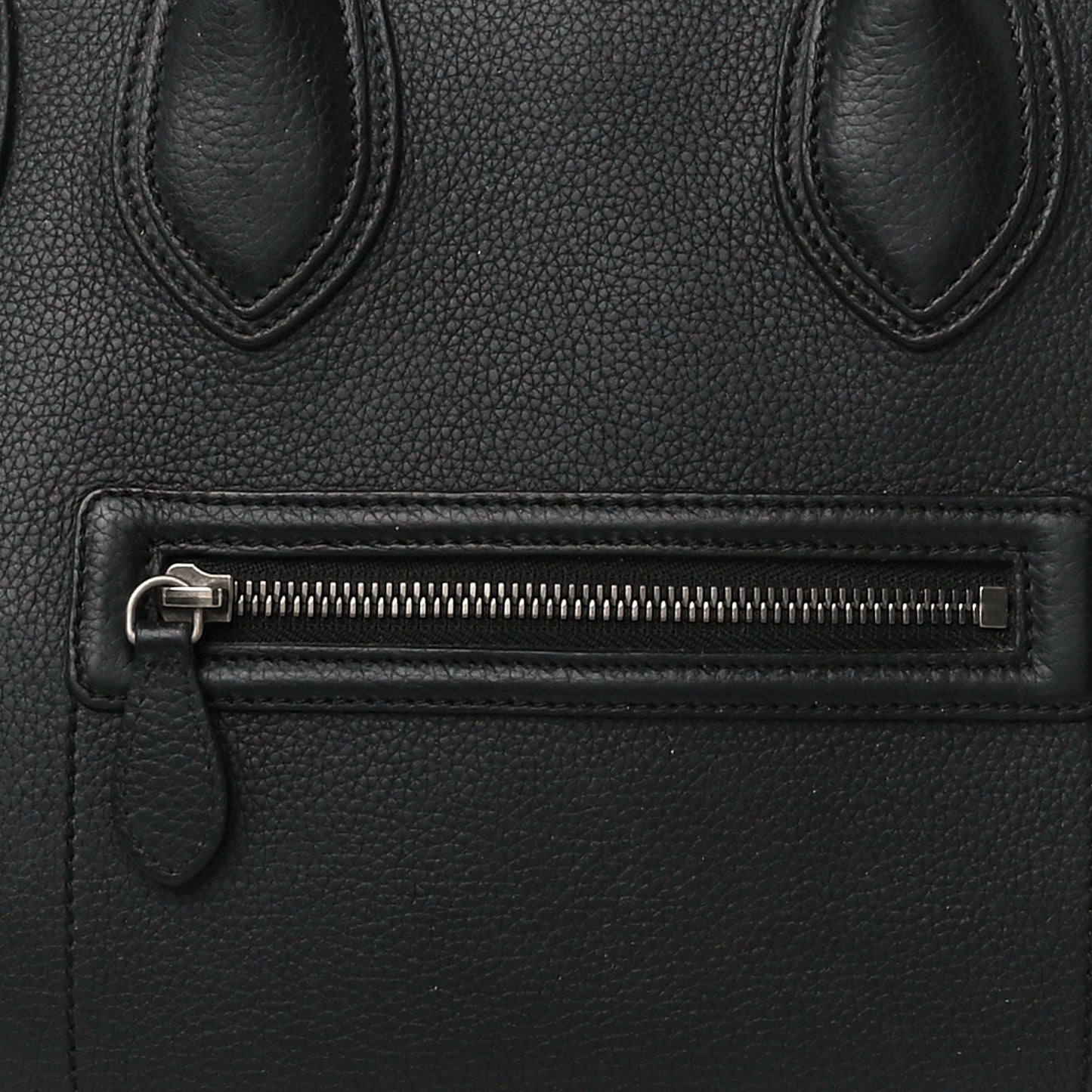 Drummed Calfskin Micro Luggage Black