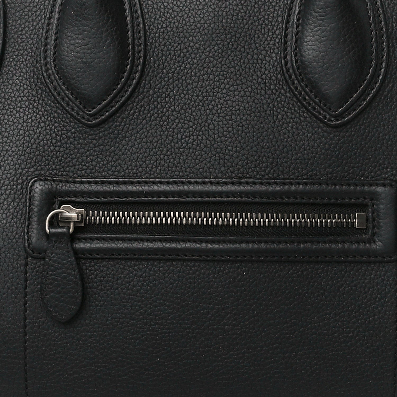 Celine Drummed Calfskin Micro Luggage Black 9 of 14