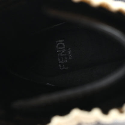 Fendi Calfskin Stretch Fabric Rockoko Biker Boots 39.5 Tobacco Black Marino 8 of 10