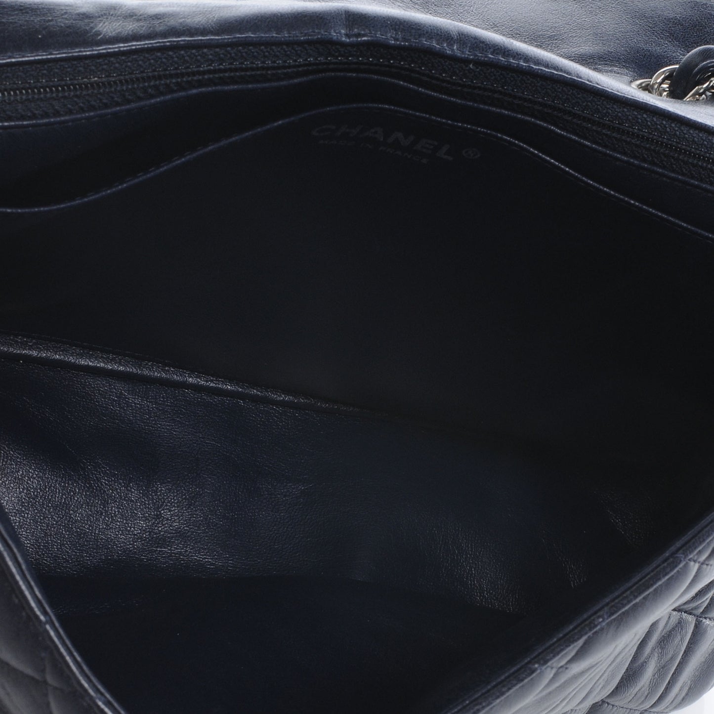 Lambskin Jumbo Single Flap Navy