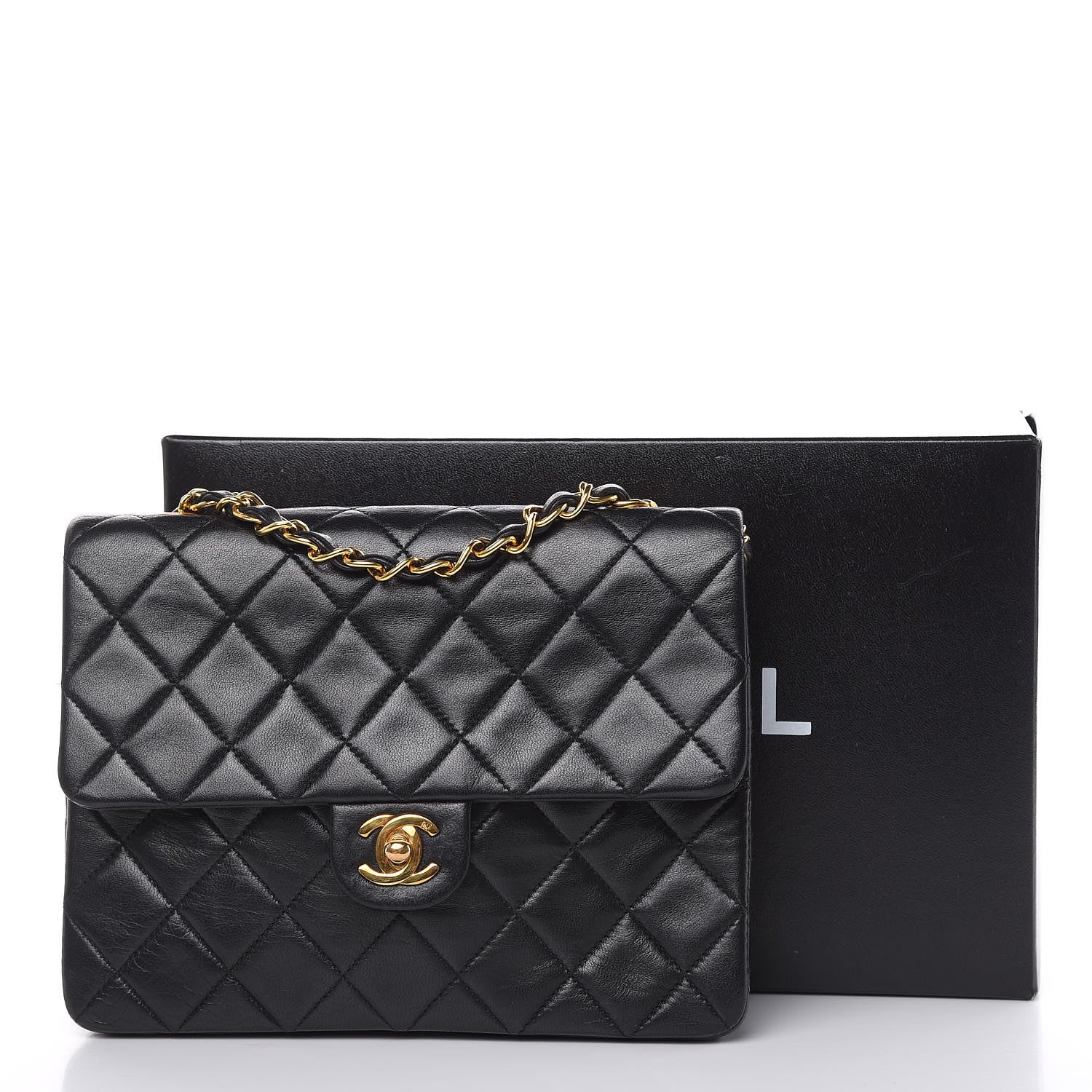Chanel Lambskin Quilted Mini Square Flap Black 13 of 13