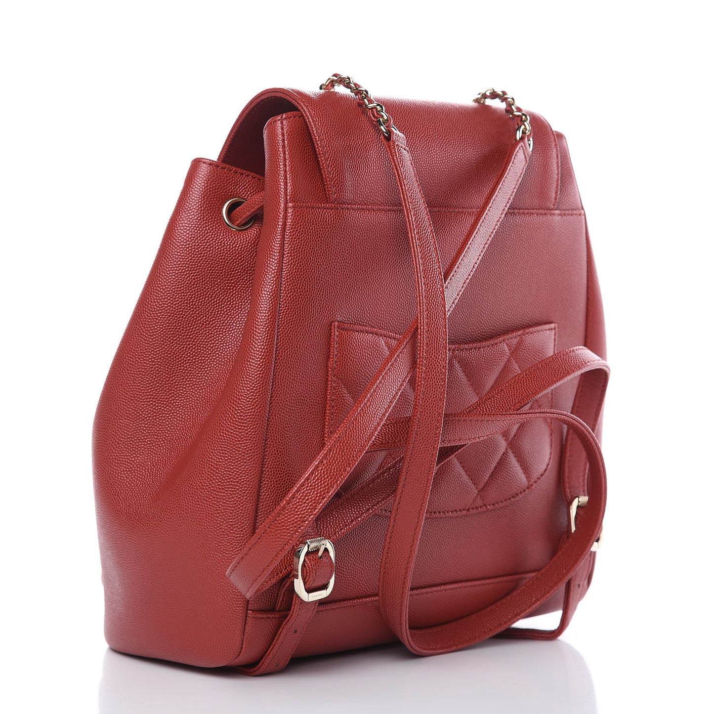 Caviar Quilted Business Affinity Backpack Dark Red